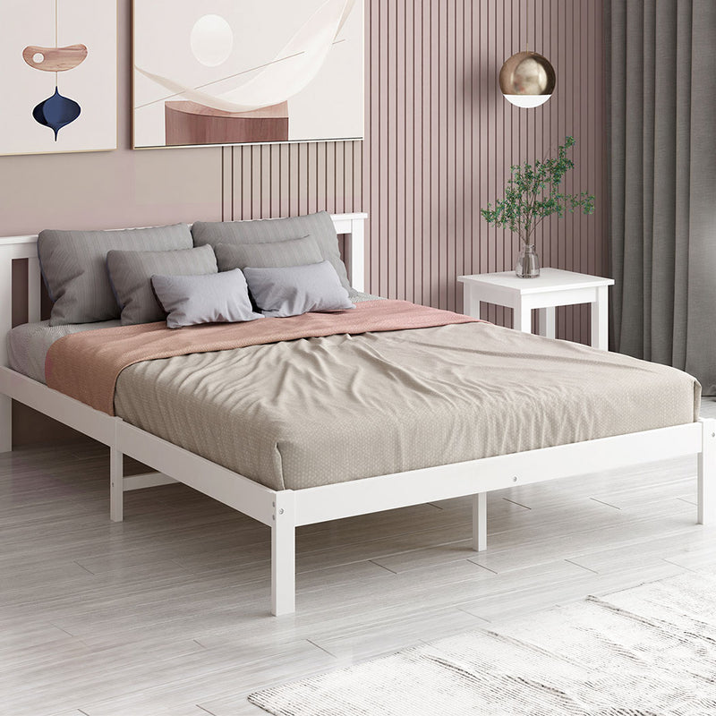 Levede Wooden Bed Frame King Single Full Size Mattress Base Timber White