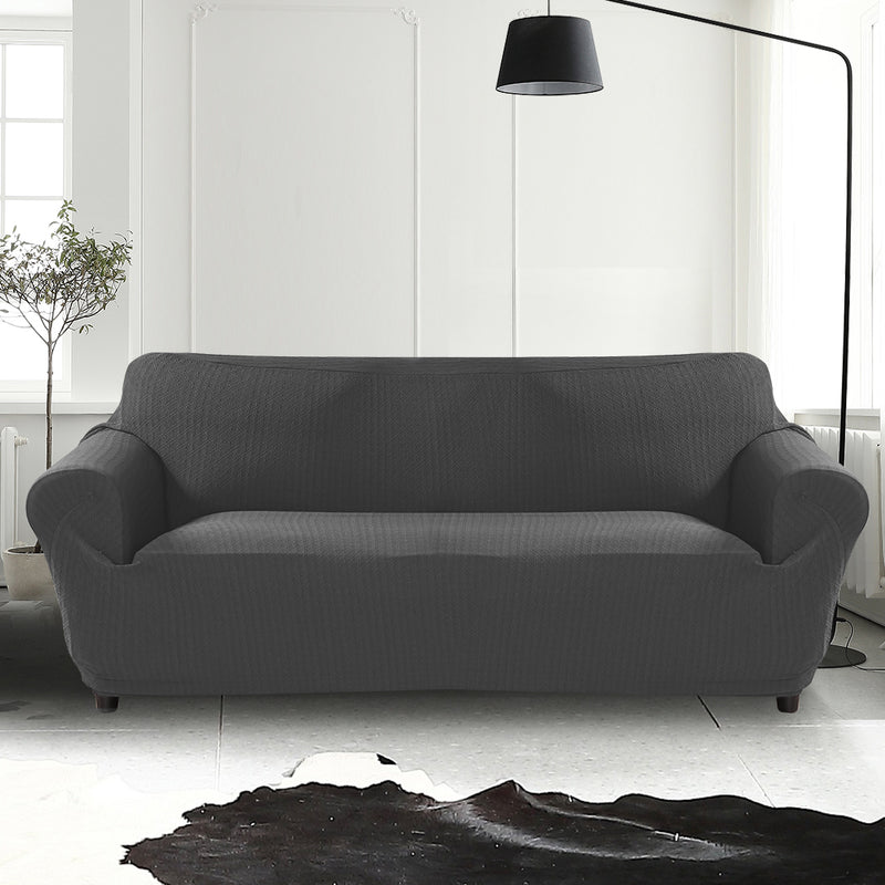 Sofa Cover Slipcover Protector Couch Covers 4-Seater Dark Grey