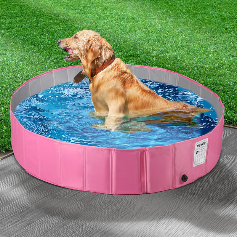 Portable Pet Swimming Pool Kids Dog Cat Washing Bathtub Outdoor Bathing Pink L