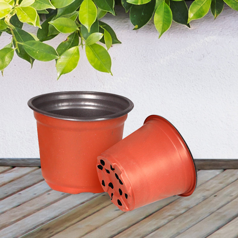 Lambu 100X Plastic Plant Pots Flowers Garden Nursery Seeding Growing Container