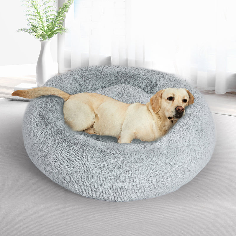 PaWz Pet Bed Cat Dog Donut Nest Calming Kennel Cave Sleeping Light Grey XXXL