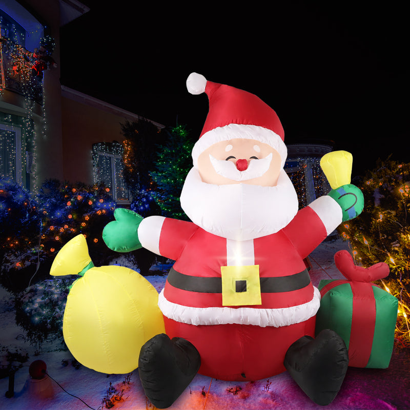 Santaco Inflatable Christmas Outdoor Decorations Santa LED Lights Xmas Party