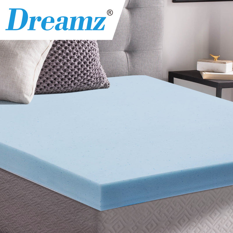 DreamZ 5cm Thickness Cool Gel Memory Foam Mattress Topper Bamboo Fabric Single