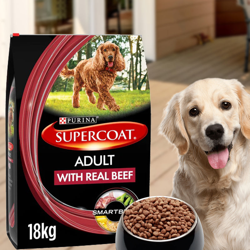 SUPERCOAT Adult 1 To 7 Years All Breeds 100% Aussie Beef Dry Dog Food 18kg