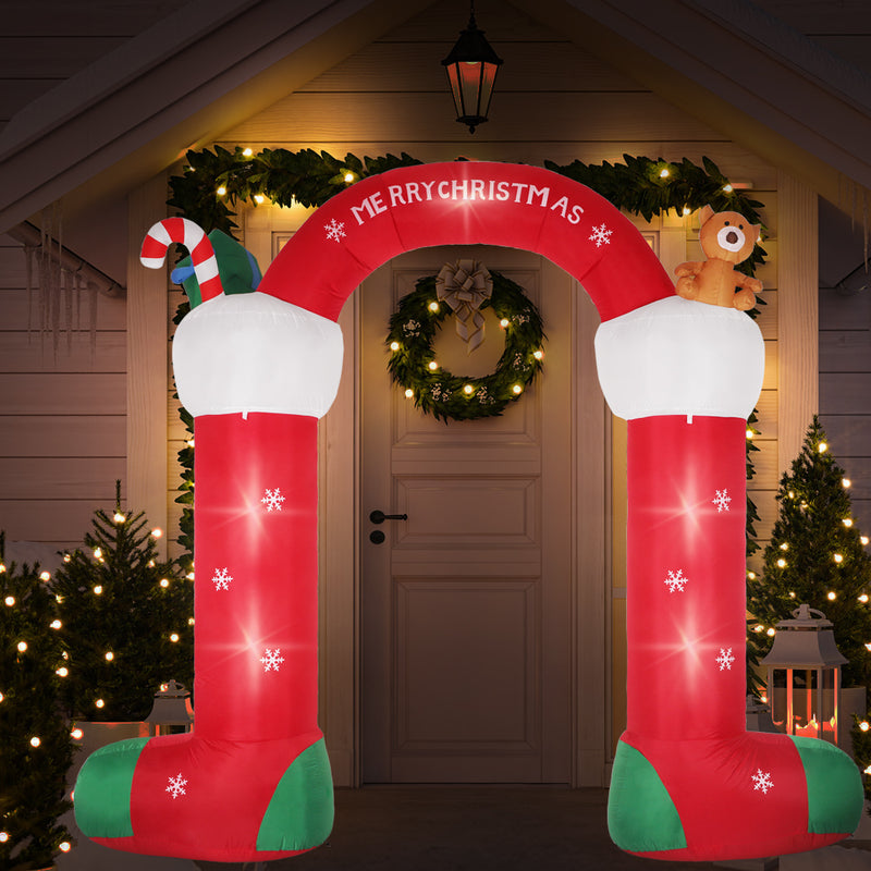 Santaco Christmas Inflatable Decor Stocking Arch 3M LED Lights Xmas Party