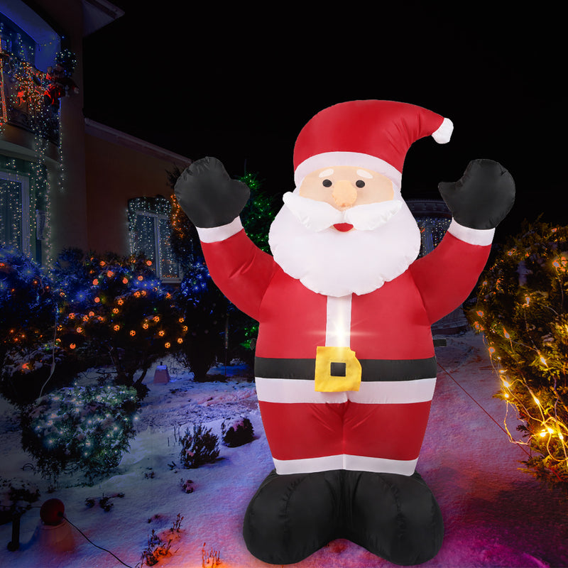 Santaco Inflatable Christmas Decor Cheerful Santa 1.2M LED Lights Xmas Party