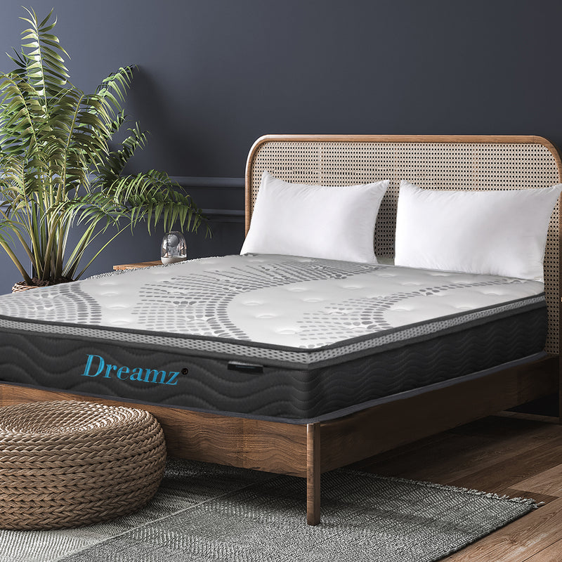 Dreamz Mattress Pocket Spring Cool Gel Memory Foam  Euro Top Medium Soft 30CM