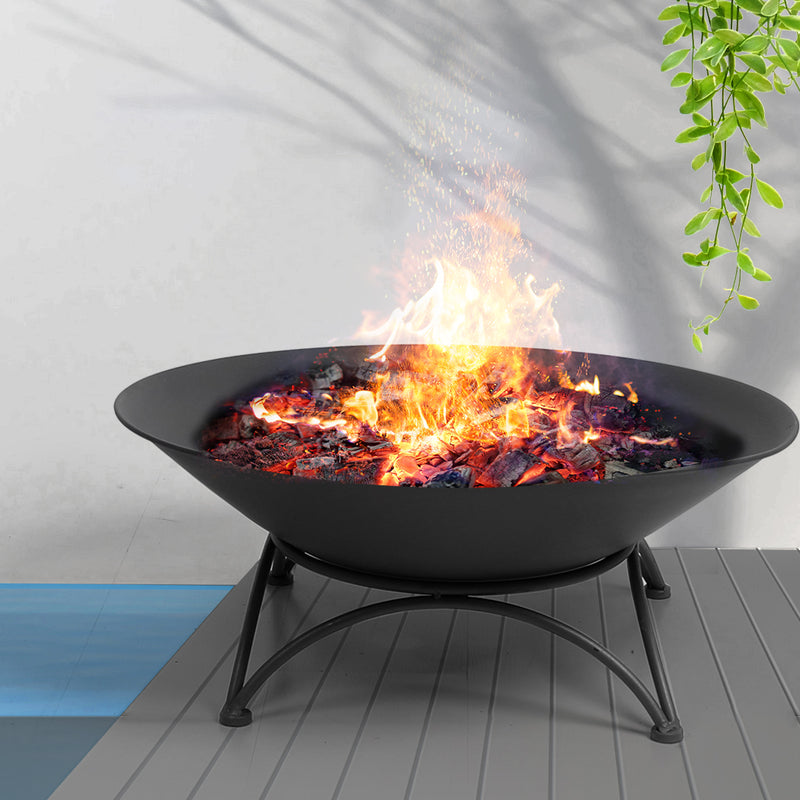 Moyasu 2IN1 Steel Fire Pit Bowl Firepit Garden Outdoor Patio Fireplace Heater 70