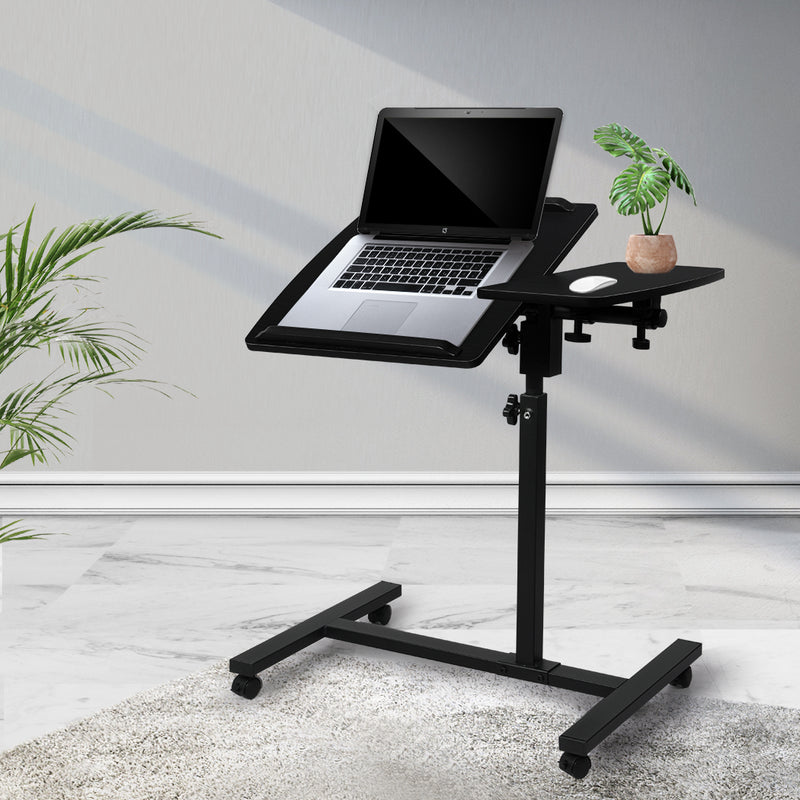 Levede Mobile Laptop Desk Adjustable Computer Table Stand Office Study Bed Black