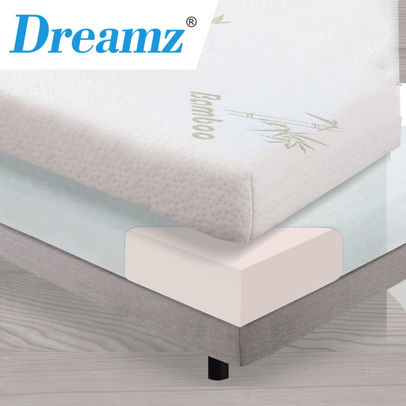 DreamZ Memory Foam Mattress Topper Bamboo Cover Washable 8CM Underlay Mat Double