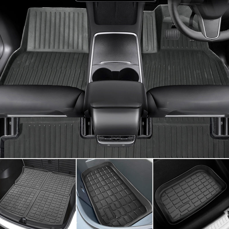 Manan Tesla Model Y Floor Mats Rear Front Trunk Toolbox Liner 3D Car Carpets