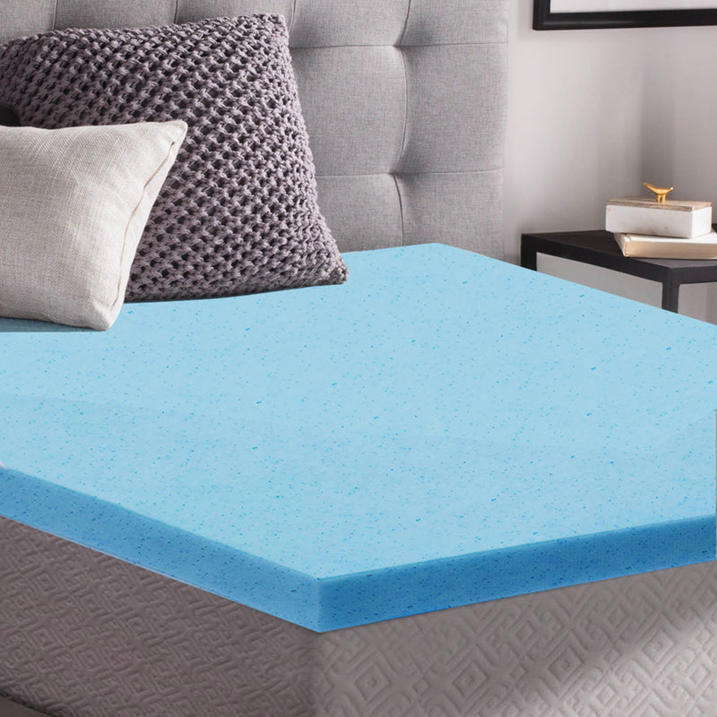 DreamZ 5cm Thickness Cool Gel Memory Foam Mattress Topper Bamboo King Single