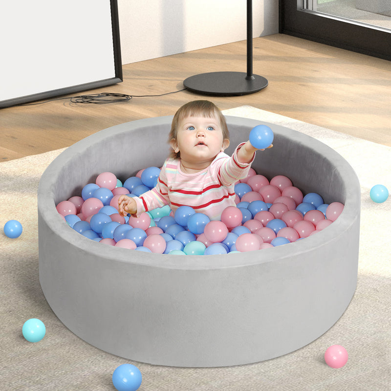 BoPeep Kids Balls Pit Baby Ocean Play Foam Pool Barrier Toy Padding Child Grey