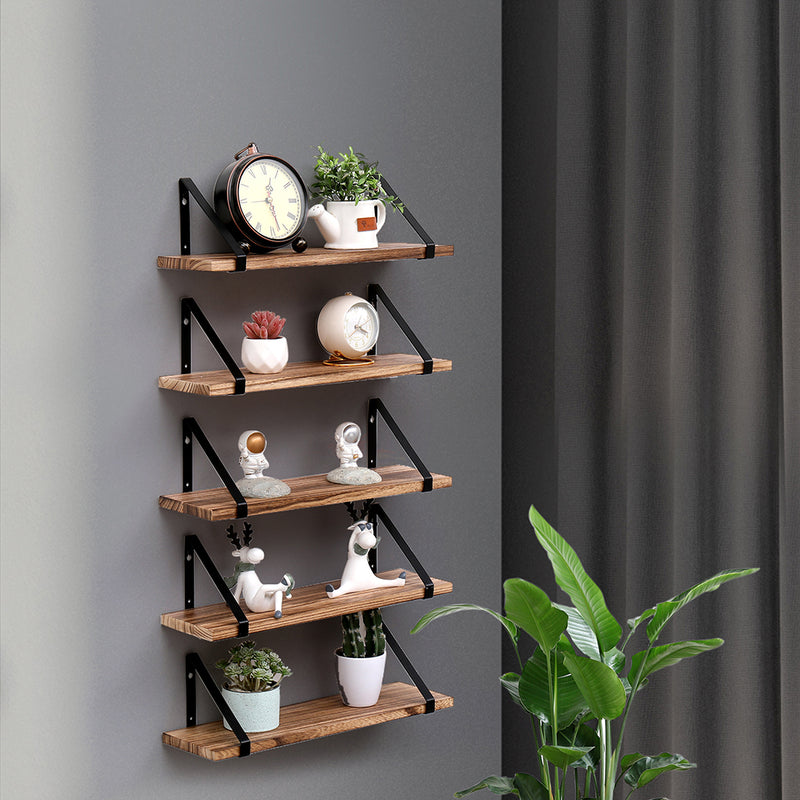 Levede 5 Pcs Floating Shelves Hung Shelf Wall Mounted Storage Wooden Display