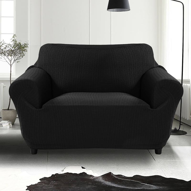 Sofa Cover Slipcover Protector Couch Covers 2-Seater Black