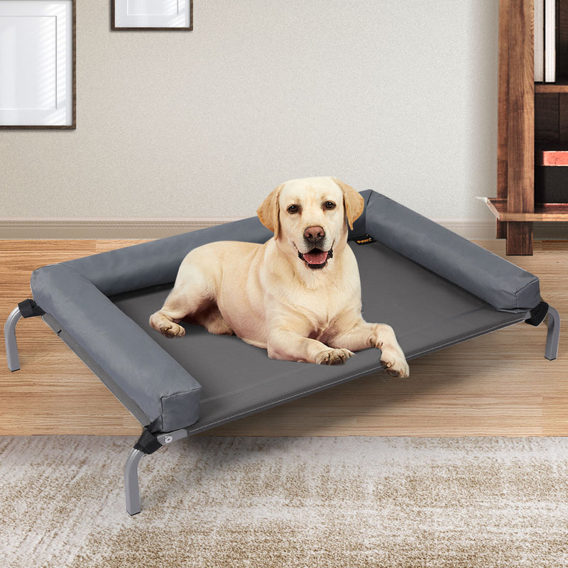 PaWz Elevated Pet Bed Dog Puppy Cat Trampoline Hammock Raised Heavy Duty Grey XL