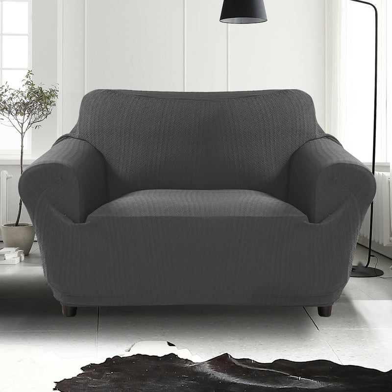 Sofa Cover Slipcover Protector Couch Covers 2-Seater Dark Grey