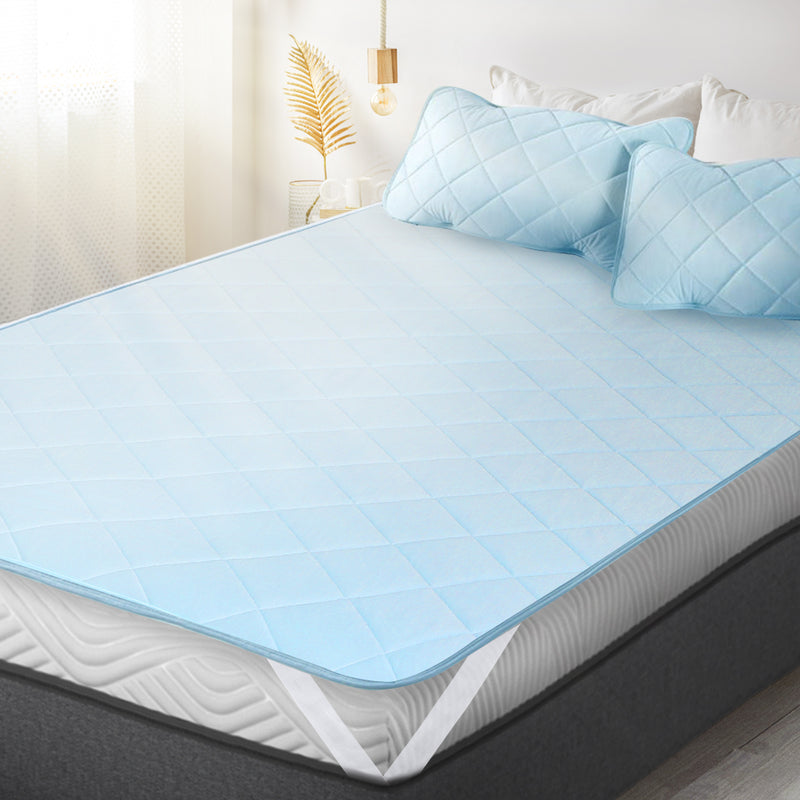 Dreamz Mattress Protector Cool Topper Set  Pillow Case Double