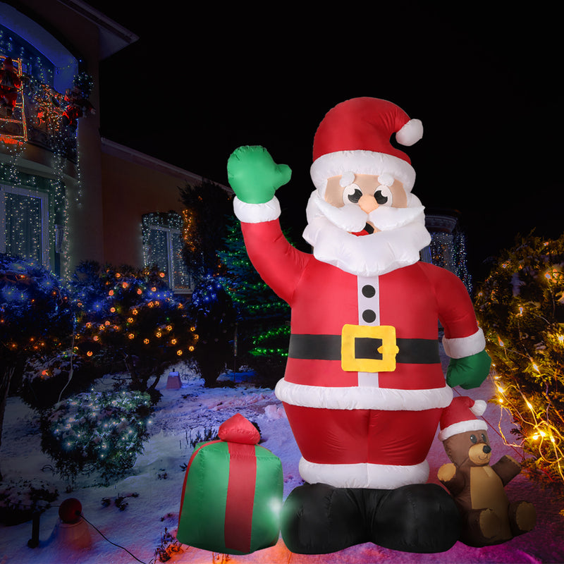 Santaco Inflatable Christmas Outdoor Decoration Santa 2.4M LED Lights Xmas Party