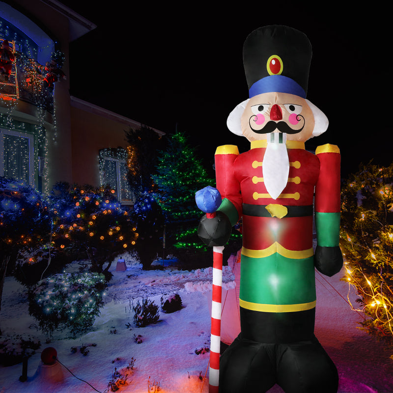 Santaco Inflatable Christmas Decorations Nutcracker 2.4M LED Lights Xmas Party