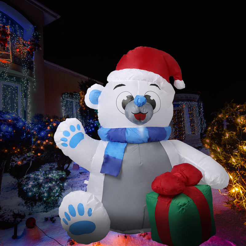 Santaco Inflatable Christmas Decorations Polar bear 1.2M LED Lights Xmas Party