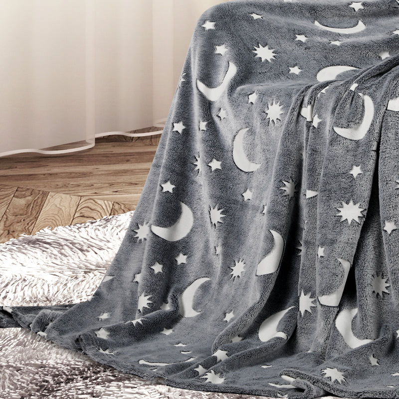 DreamZ Throw Blanket Soft Warm Large Sofa Flannel Glow in the Dark Large