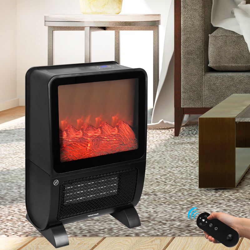 Spector Electric Heater Fireplace Portable 3D Flame Remote Overheat Home 2000W