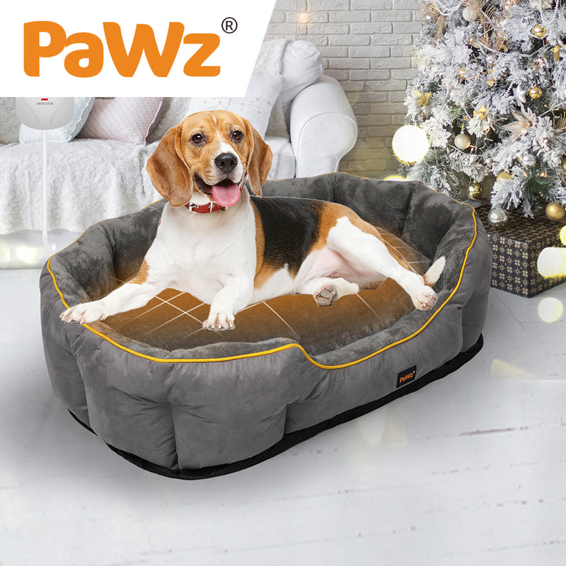 PaWz Electric Pet Heater Bed Heated Mat Cat Dog Heat Blanket Removable Cover L