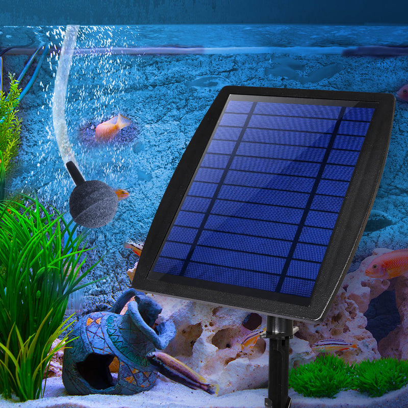 Lambu Solar Oxygenator Air Pump Powered Pool Water Pond Outdoor Fish Oxygen Tank