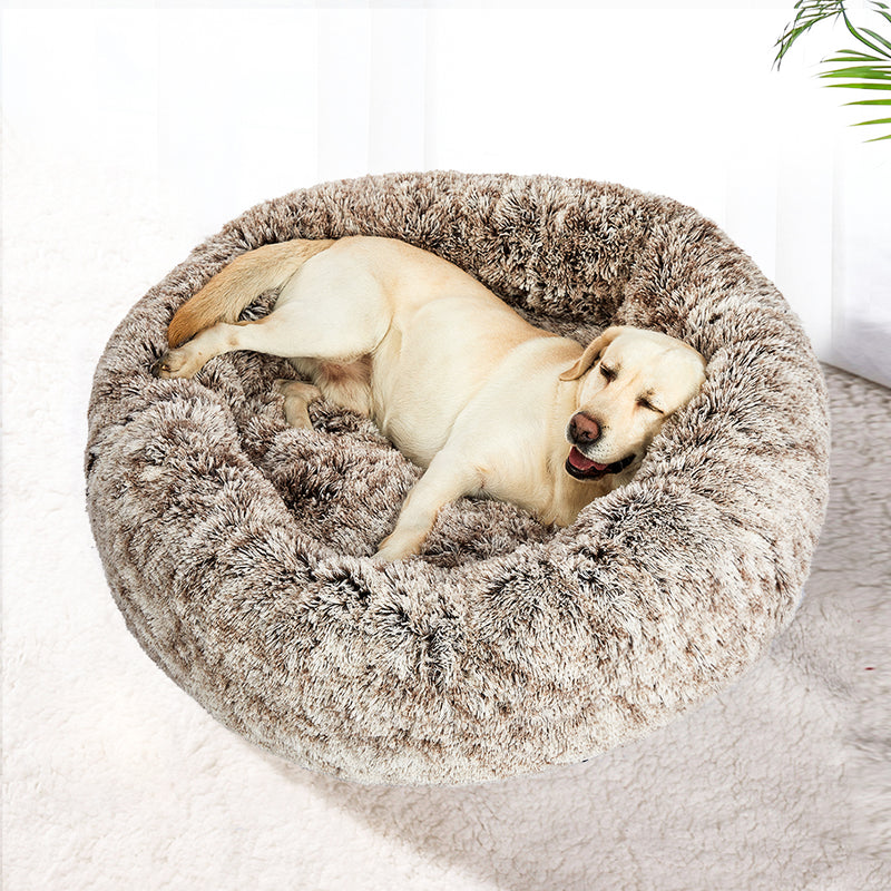 PaWz Pet Beds Dog Cat Soft Warm Kennel Round Calming Nest Cave AU Coffee XXL