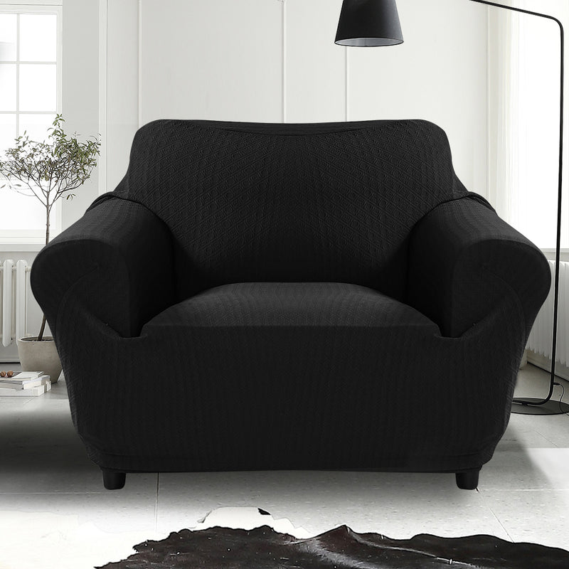 Sofa Cover Slipcover Protector Couch Covers 1-Seater Black