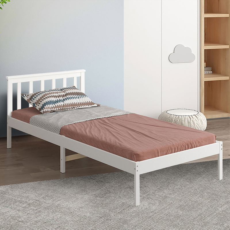 Levede Wooden Bed Frame Single Size Mattress Base Timber White