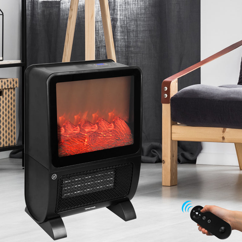 Spector Electric Heater Fireplace Portable 3D Flame Remote Overheat Home 2000W