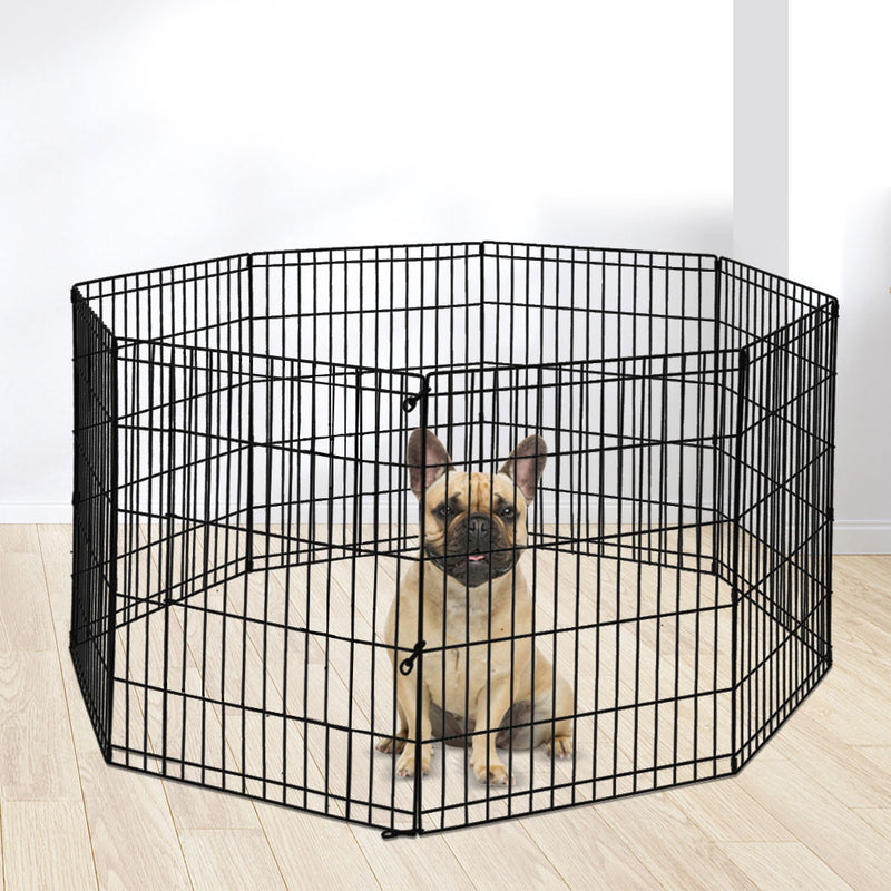 PaWz Pet Dog Playpen Puppy Exercise 8 Panel Fence Black Extension No Door 42"