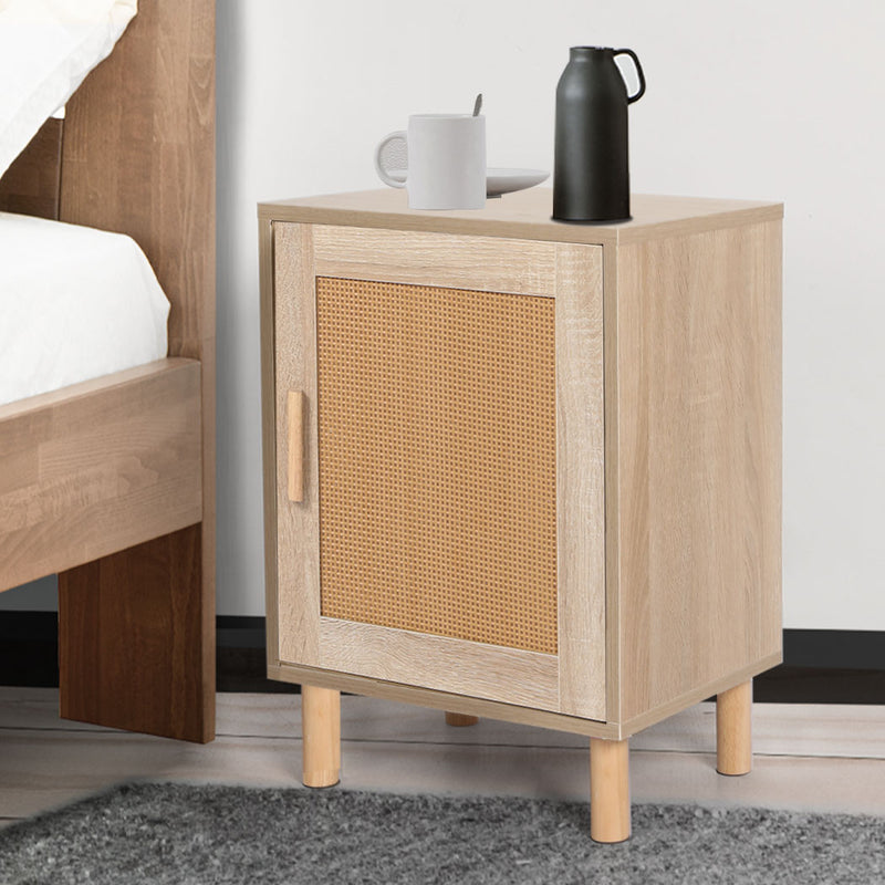 Levede Bedside Tables Rattan Wood Side Table Nightstand Storage Cabinet Bedroom