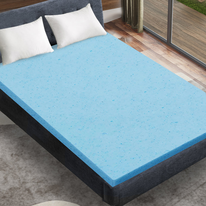 DreamZ 5cm Thickness Cool Gel Memory Foam Mattress Topper Bamboo King Single