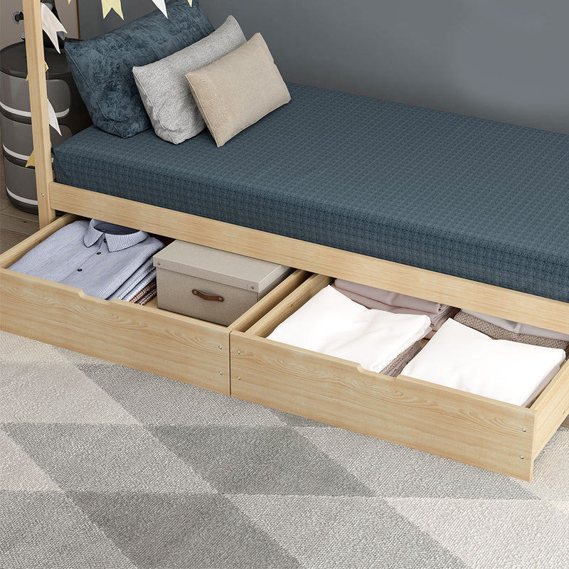 Levede 2x Bed Frame Storage Drawers Wooden Timber Trundle For Bed Frame Base