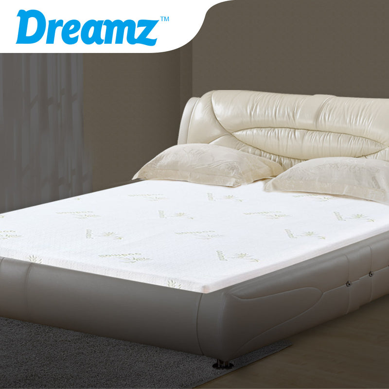 DreamZ 8cm Thickness Cool Gel Memory Foam Mattress Topper Bamboo Fabric Queen