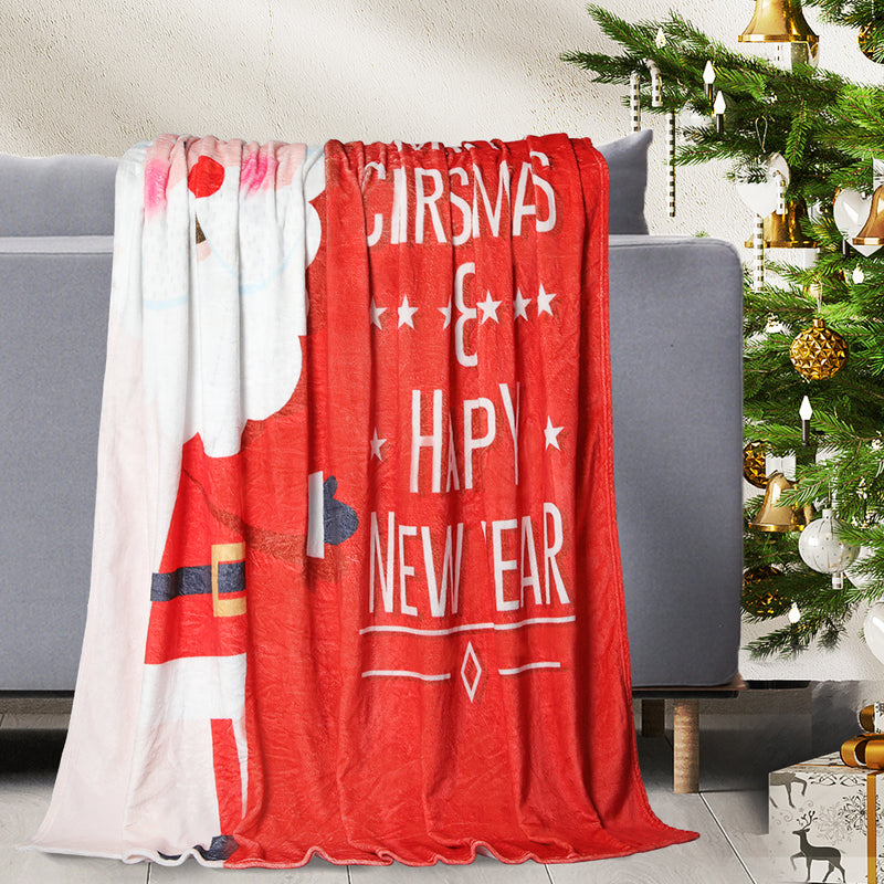 Santaco Throw Blanket Xmas Flannel Double Sided Warm Rug Fleece Decor Christmas S