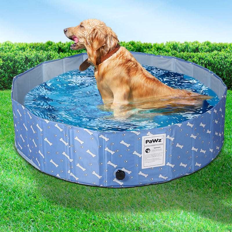 Portable Pet Swimming Pool Kids Dog Cat Washing Bathtub Outdoor Bathing Blue S