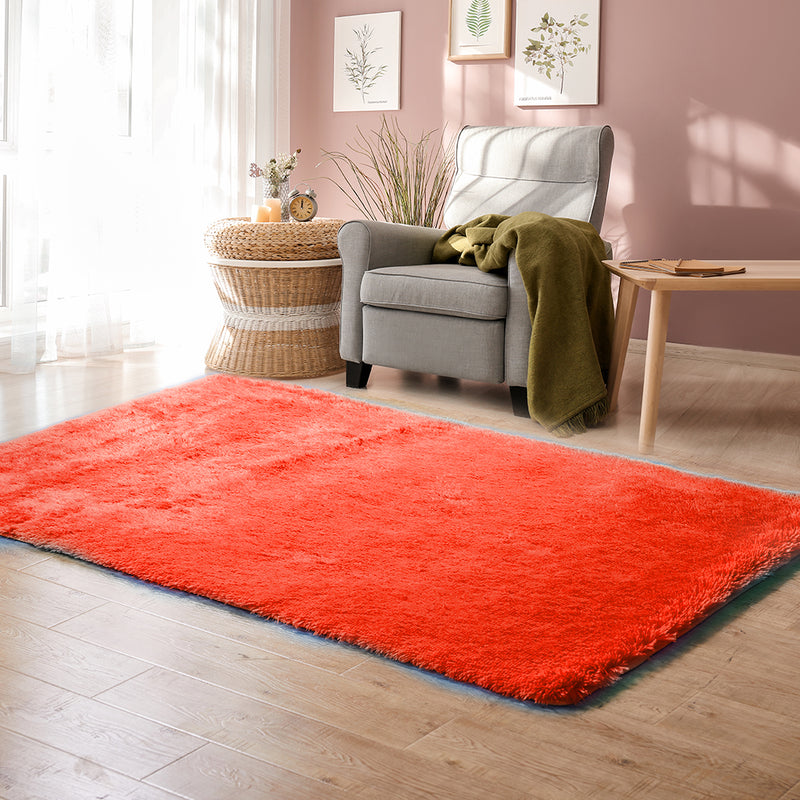 Designer Soft Shag Shaggy Floor Confetti Rug Carpet Home Decor 300x200cm Red