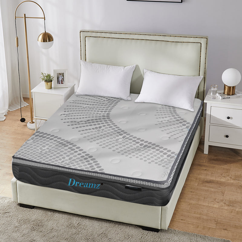 Dreamz Mattress Pocket Spring Cool Gel Memory Foam  Euro Top Medium Soft 30CM