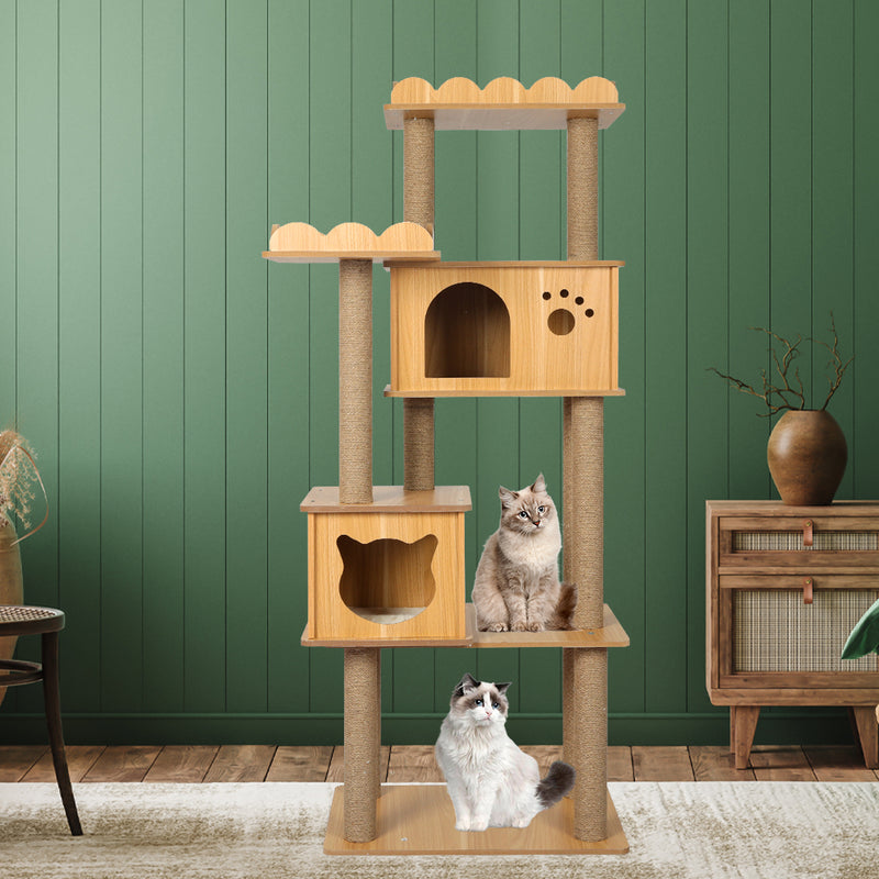 PaWz Cat Tree Scratching Post Scratcher Cats Tower Wood Condo Toys House 155cm