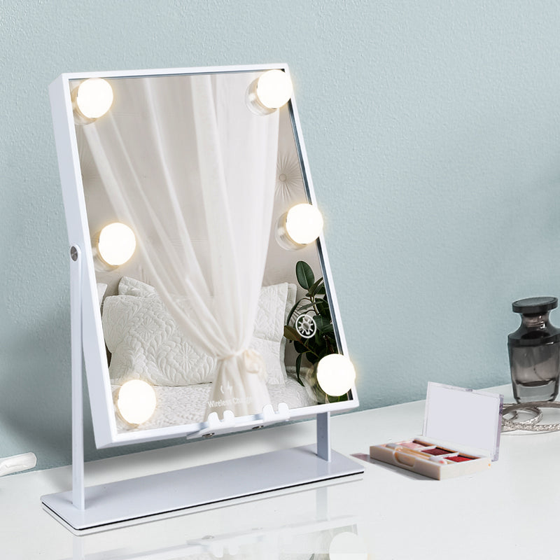 LED Hollywood Vanity Makeup Mirror With Lights Bluetooth Dimming Charging Touch