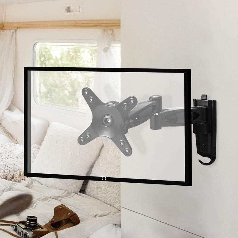 Traderight Caravan LCD TV Bracket Adjustable Dual Arm RV Parts Wall Mounted