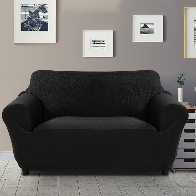 Sofa Cover Slipcover Protector Couch Covers 3-Seater Black