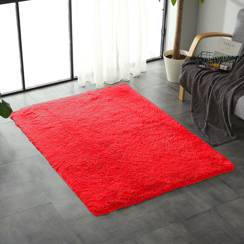 Designer Soft Shag Shaggy Floor Confetti Rug Carpet Home Decor 80x120cm Red