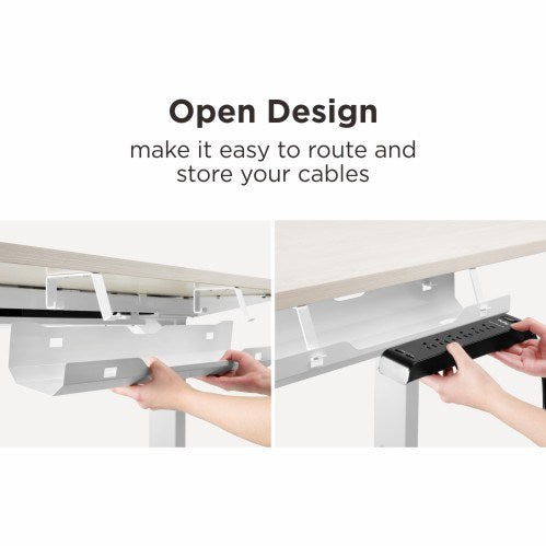 Brateck Under-Desk Cable Management Tray - Dimensions:600x135x108mm - White