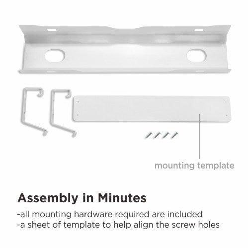 Brateck Under-Desk Cable Management Tray - Dimensions:600x135x108mm - White