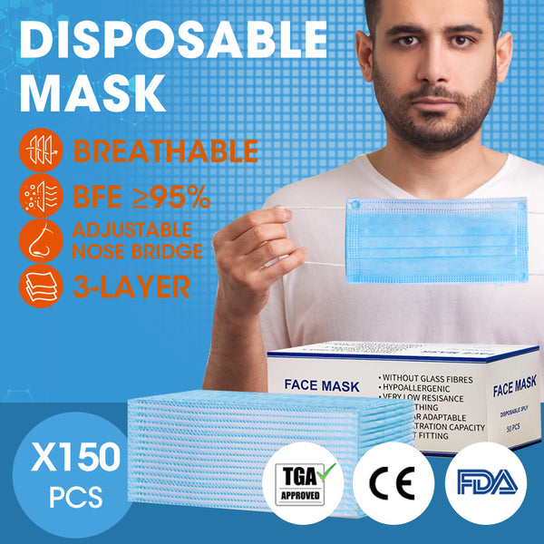 Face Mask Filter Disposable Masks Anti Dust PM2.5 Respirator Air Pollution x150